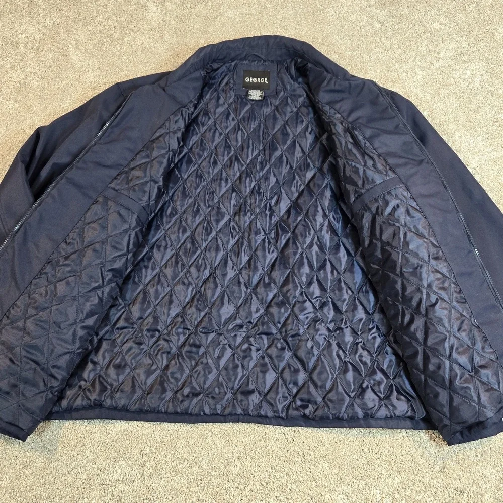 George Lightweight Navy‎ blue Quilted Lined Jacket Coat Size Mens 3XL 54-56 Work